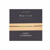 Bratara personalizata cod Morse-exemplu de personalizare
"Norris"
