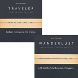 1 + 1 Bratara cod Morse "TRAVELER" & "WANDERLUST" - Argint