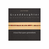 Bratara mesaj cod Morse "Granddaughter"-ceramica placata cu Aur