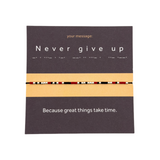 Bratara cod Morse "NEVER GIVE UP" - Argint