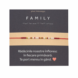 Bratara cod Morse "FAMILY"-ceramica placata cu Aur