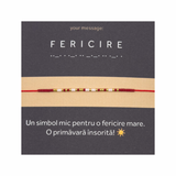Bratara cod Morse "FERICIRE"-ceramica placata cu Aur