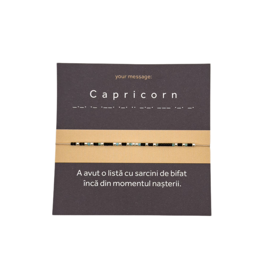 Bratara cod Morse "Capricorn"-Argint