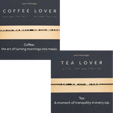 1 + 1 Bratara cod Morse "COFFEE LOVER" & "TEA LOVER" - Argint