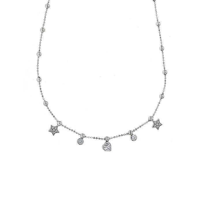 Colier "Heart and stars"