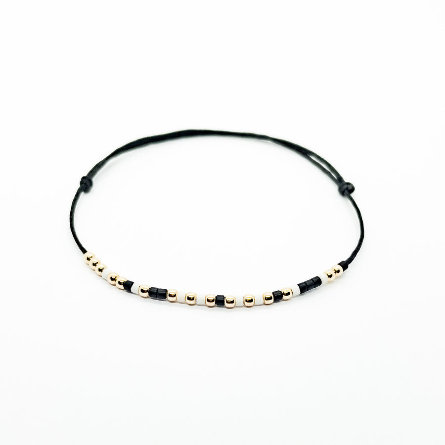 Bratara cod Morse "SUPEREROU"- Aur 14K